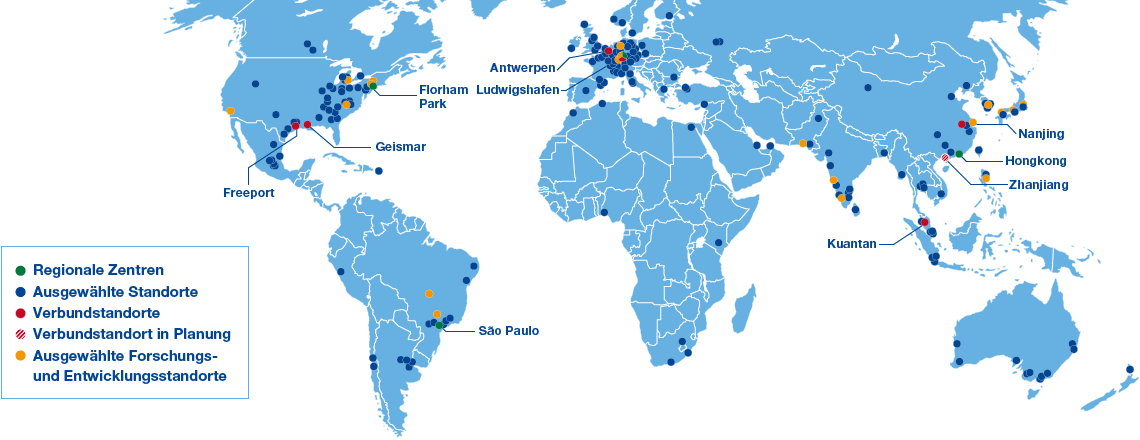 Standorte von BASF (Weltkarte)