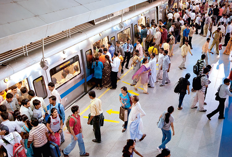 Großprojekt: Nach dem Metroausbau werden in Delhi/Indien rund 330 Schienenkilometer mit über 270 Stationen unterirdisch verlaufen. (Foto)