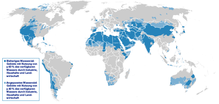 Wasserstressgebiete weltweit (Weltkarte)